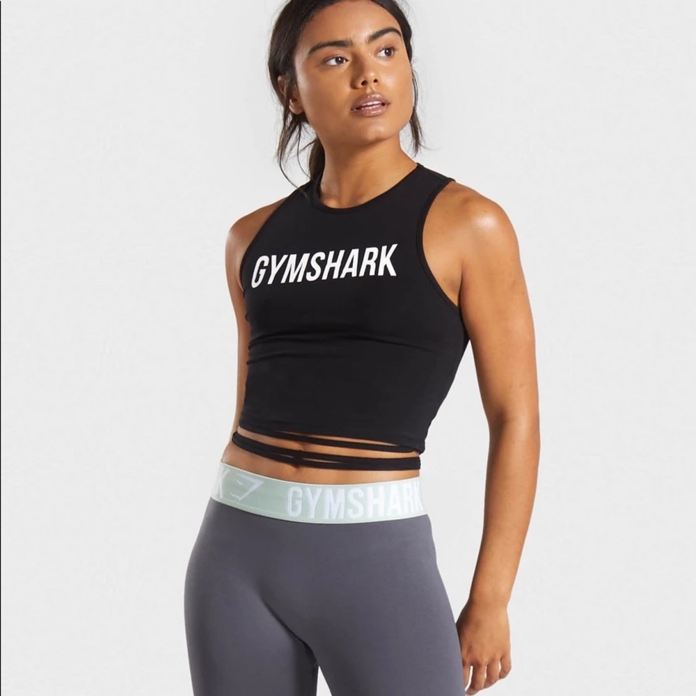 Gymshark black tank wraparound and ties medium